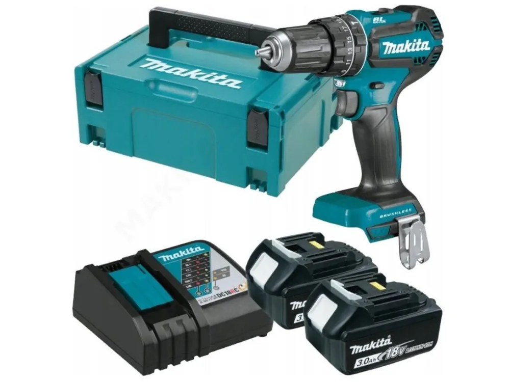 Super Cena Makita DHP485RFJ Aku bezuhlíkový příklepový šroubovák Li-ion 18V/3,0 Ah,systainer