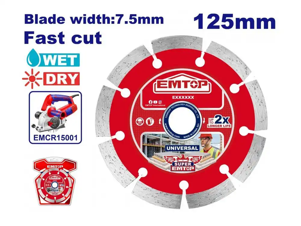 Diamantový kotouč 125 x 22,2 mm EDDC01254 EMTOP Super Cena