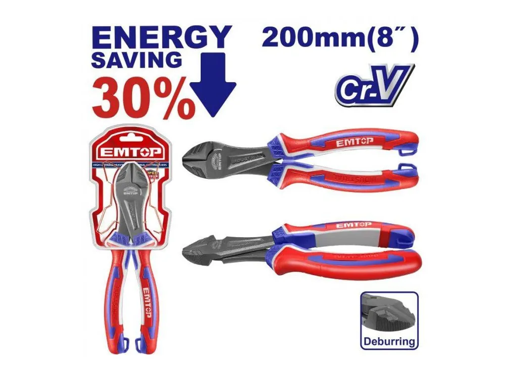 Nejlepší Volba Kleště štípací boční heavy-duty 200 mm (úspora síly 30%) EPLRHD0821 EMTOP