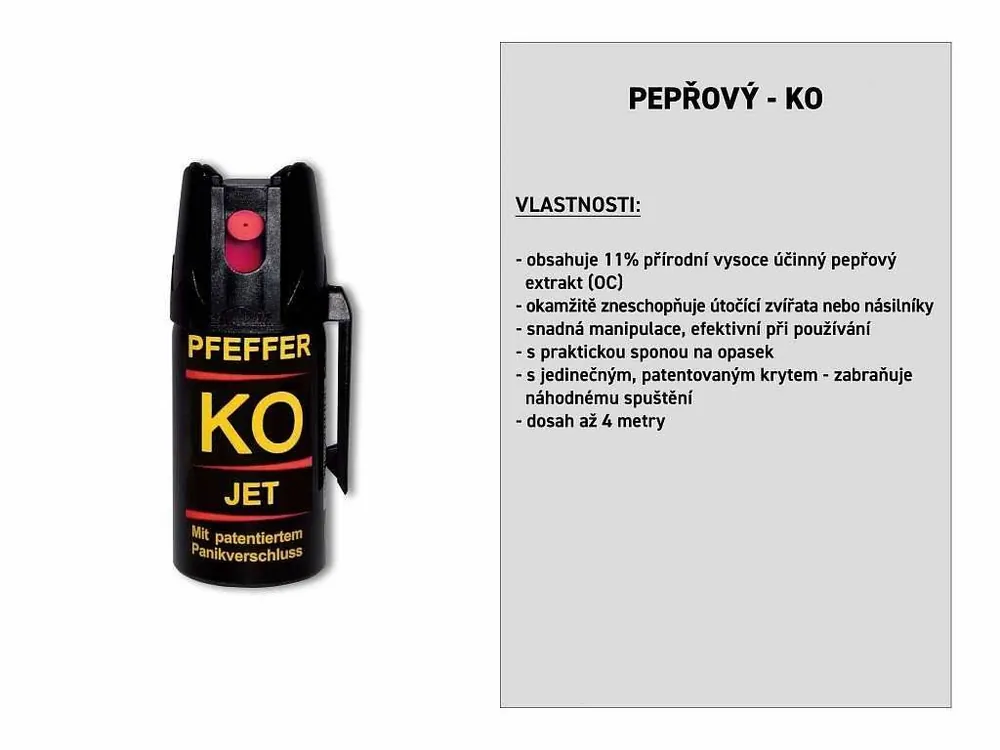Sprej pepřový KO JET 40ml, BALLISTOL 24420(24476) Nejlepší Volba
