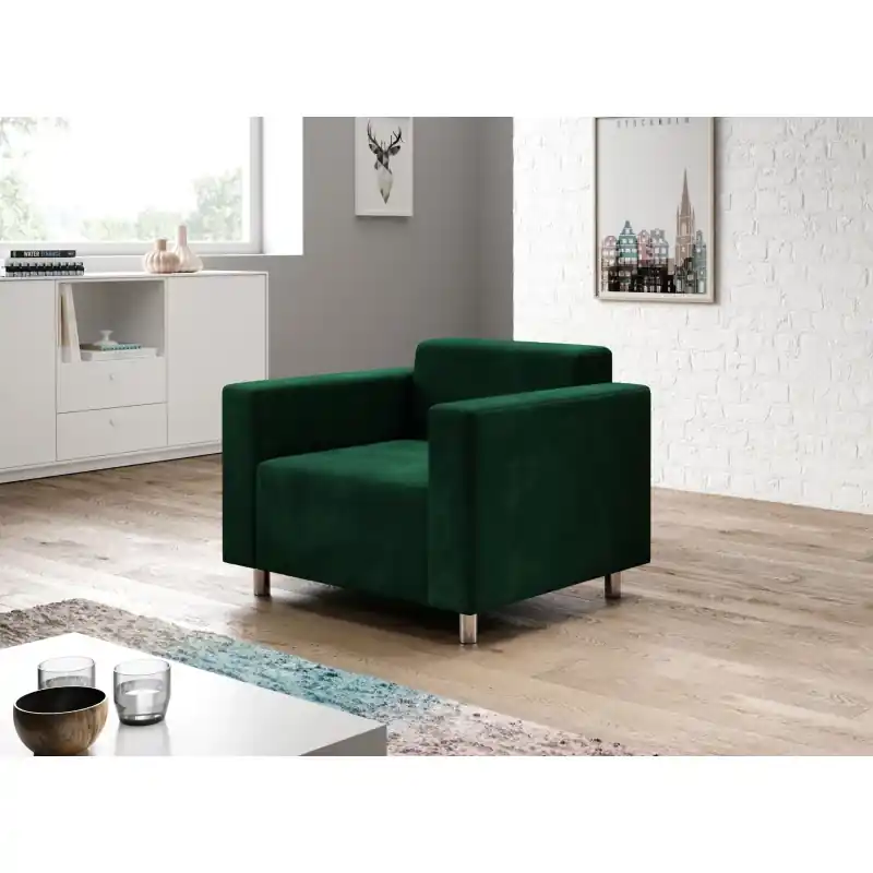 Čalouněné křeslo DALNIM - tmavě zelené Akční Cena