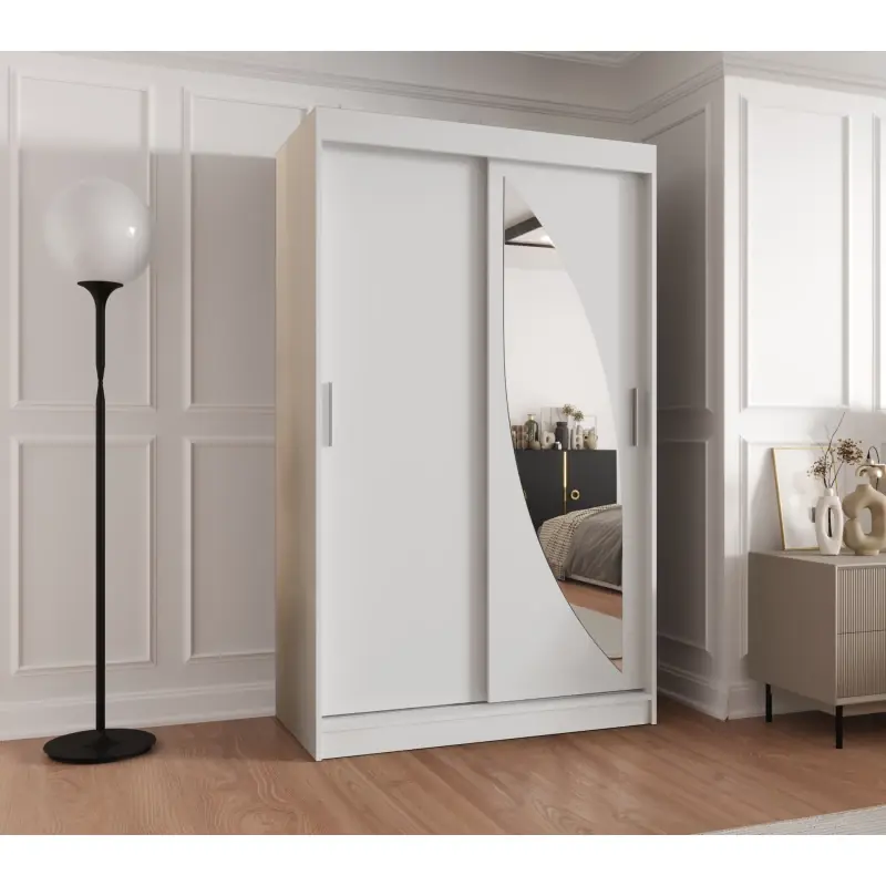 Akce Šatní skříň 120 cm SUDENA s posuvnými dveřmi - bílá