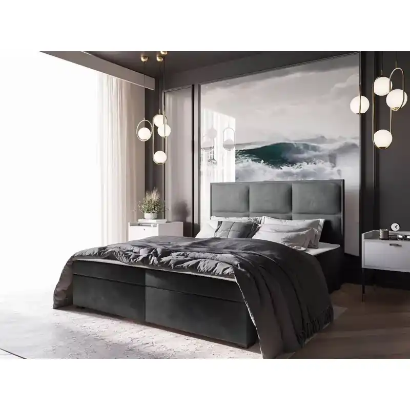 Kontinentální postel 140x200 MAHERA - šedá Akční Nabídka