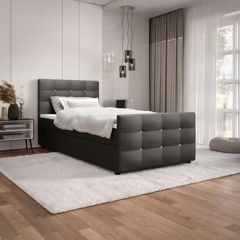 Jednolůžková postel 120x200 KAUR s úložným prostorem - grafit Omezená Nabídka