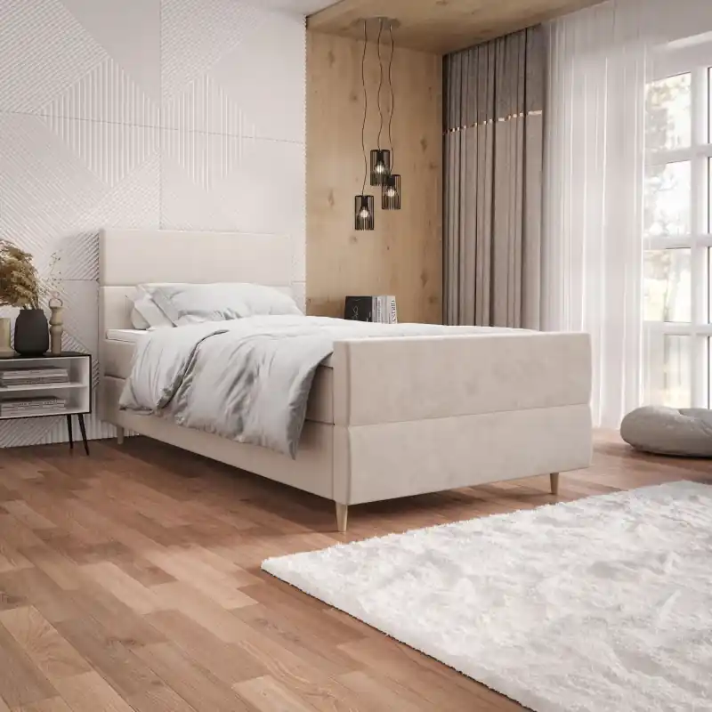 Výprodej Kontinentální jednolůžková postel 90x200 ANGELES PLUS 1 - béžová