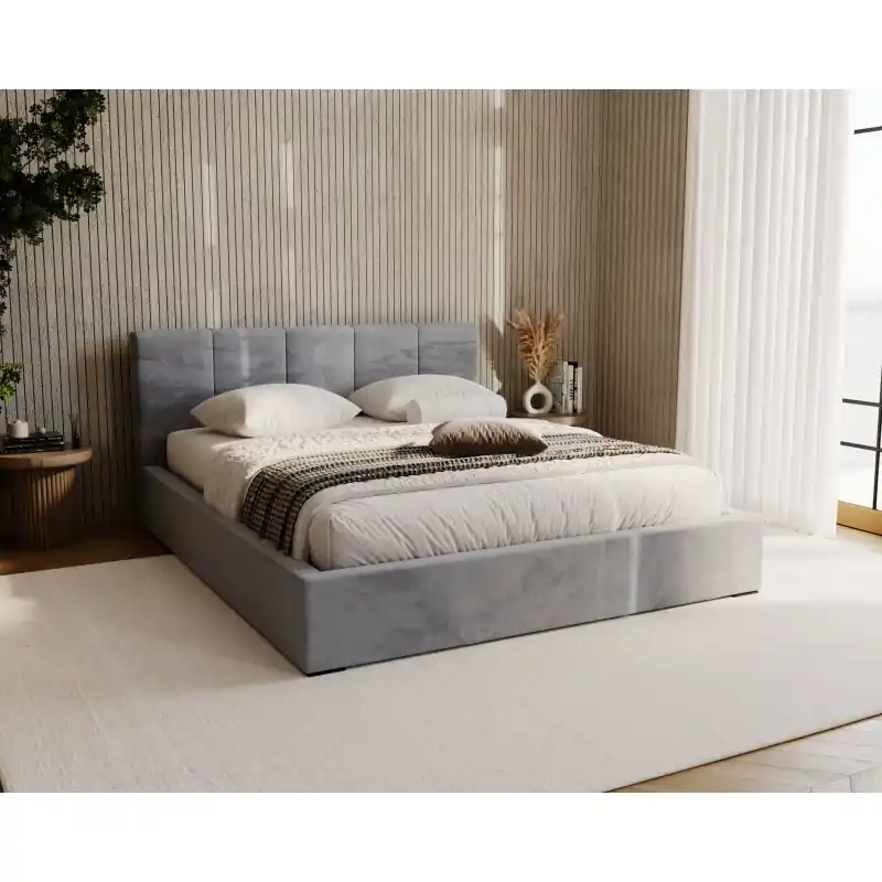 Čalouněná postel 200x200 NEUSA - tmavě šedá Must-Have