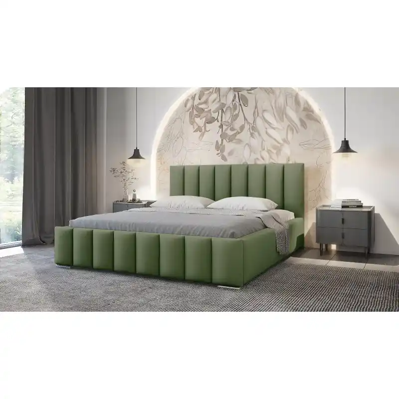Výprodej Elegantní čalouněná postel 180x200 MADALENA - khaki