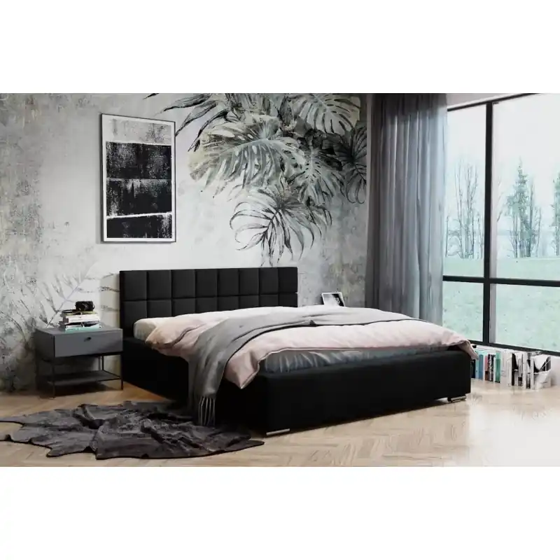 Nejprodávanější Čalouněná postel 180x200 RICARDINA 2 s prošívaným čelem - černá