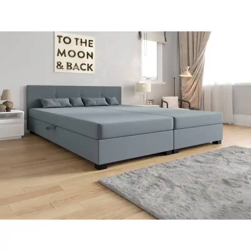 Aktuální Americká postel s úložným prostorem 140x200 ROSIE 16 - šedá