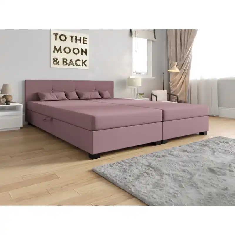 Americká postel s úložným prostorem 140x200 ROSIE 16 - růžová Super Cena