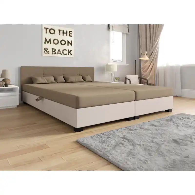 Americká postel s úložným prostorem 160x200 ROSIE 15 - světle hnědá / ecru Objednat Nyní