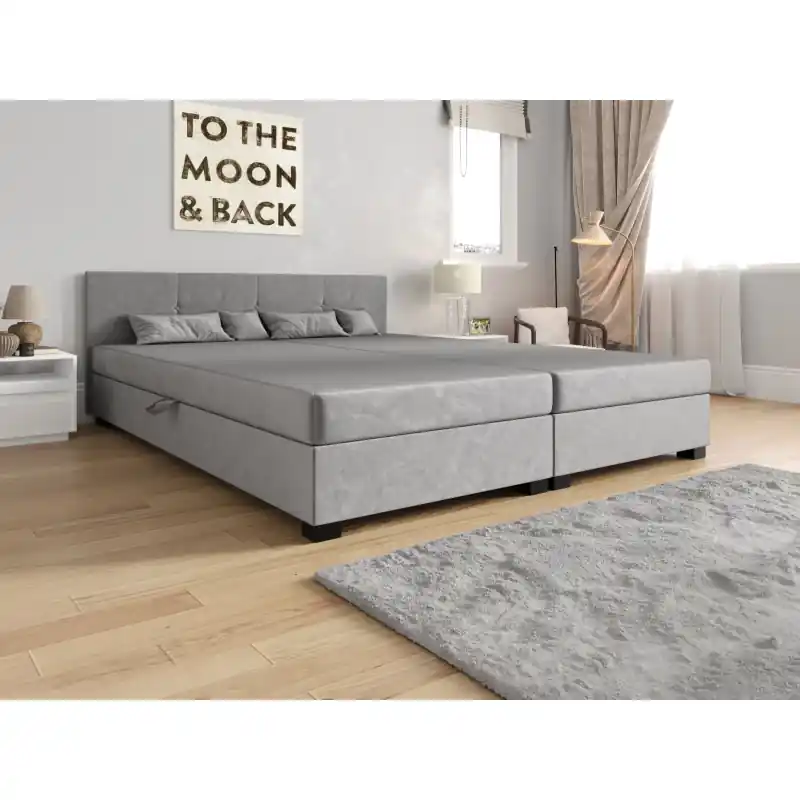 Bezpečná Platba Americká postel s úložným prostorem 160x200 ROSIE 15 - světle šedá