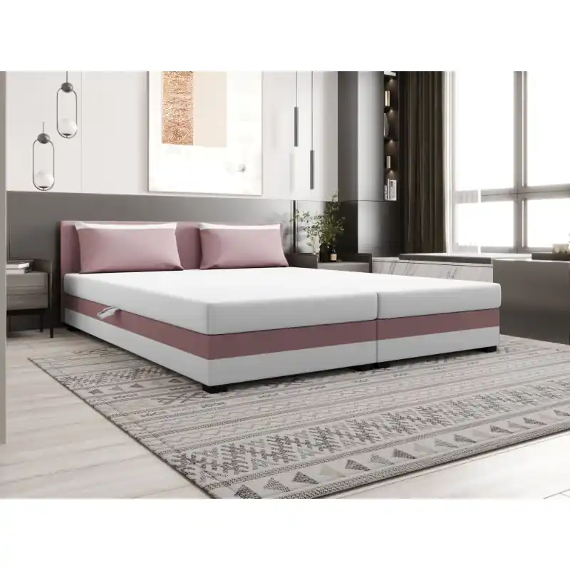 Sezónní Sleva Kontinentální manželská postel 180x200 ROSIE 14 - růžová / bílá