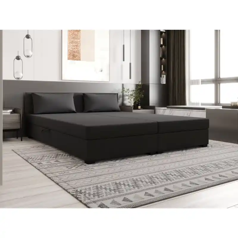 Novinka Kontinentální manželská postel 180x200 ROSIE 13 - tmavě šedá