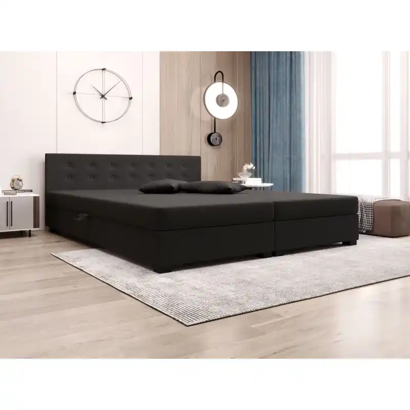 Doprava Zdarma Manželská postel s úložným prostorem 140x200 ROSIE 12 - tmavě šedá