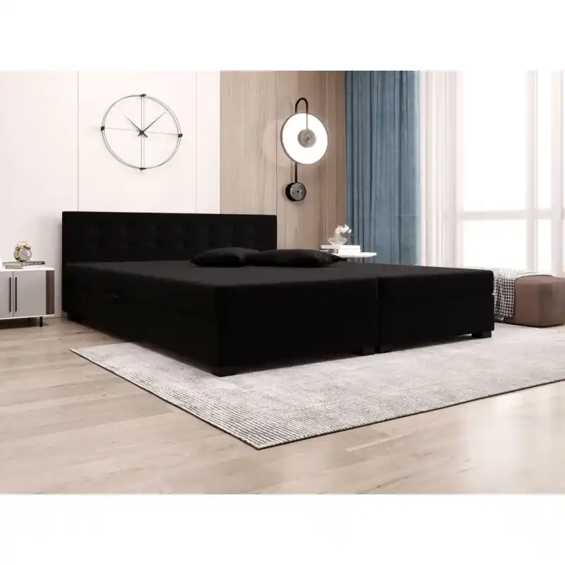 Tovární Cena Manželská postel s úložným prostorem 180x200 ROSIE 11 - černá