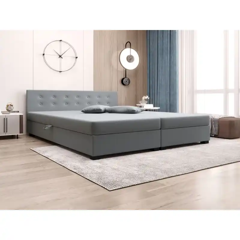 Cenově Výhodný Manželská postel s úložným prostorem 160x200 ROSIE 11 - šedá
