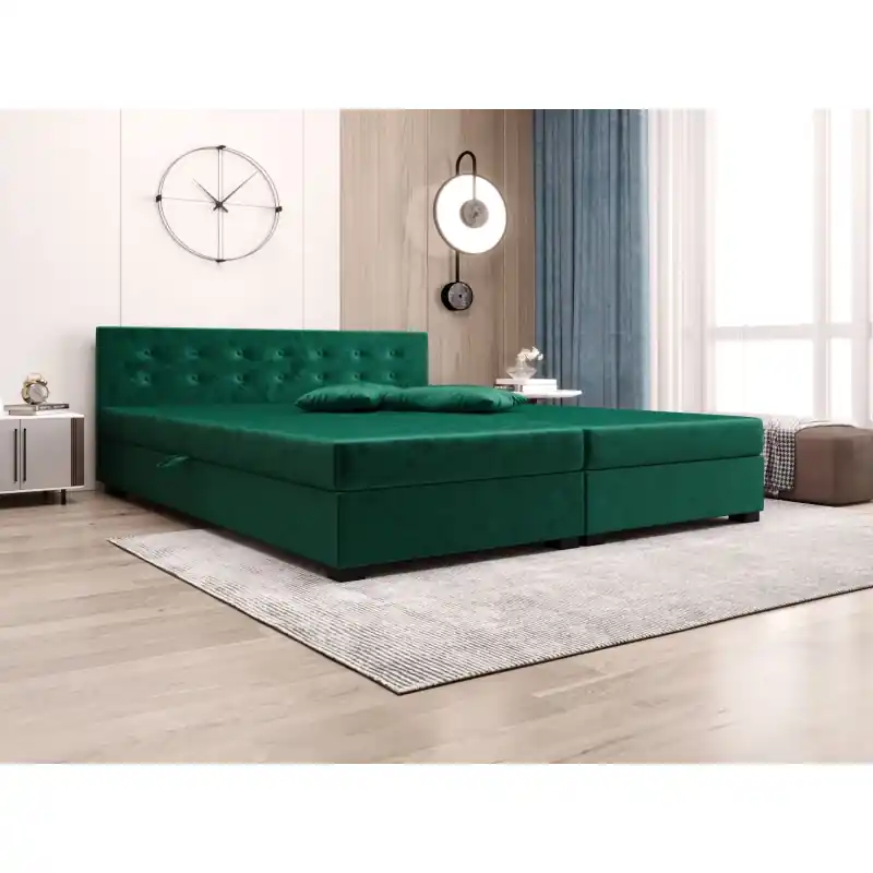 Manželská postel s úložným prostorem 160x200 ROSIE 11 - zelená Finální Výprodej