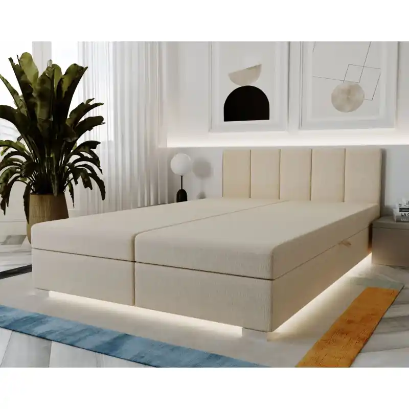 Omezená Nabídka Hotelová postel 140x200 ROSIE 7 - ecru