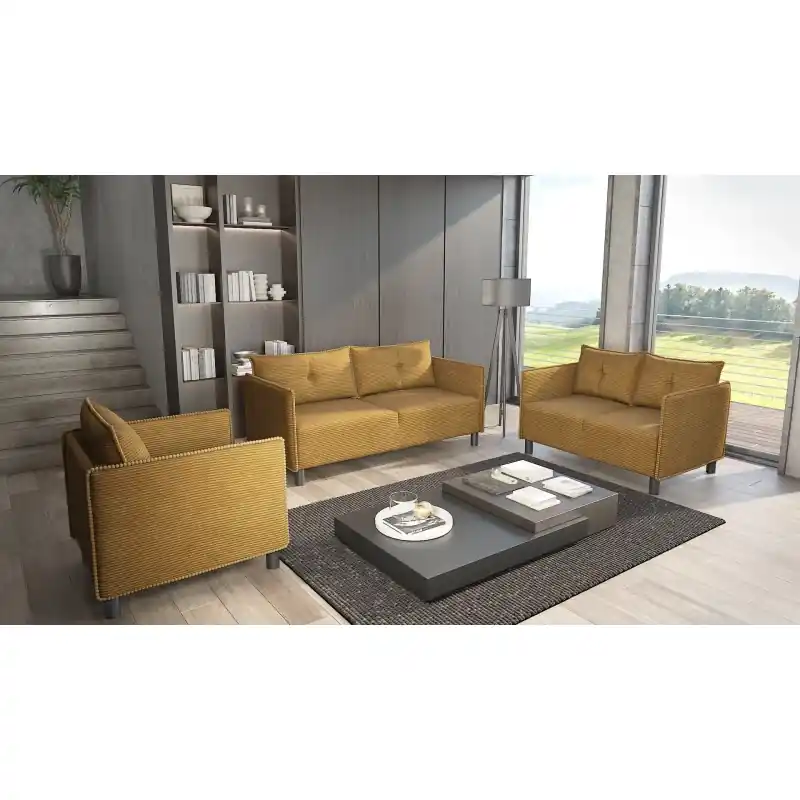 Designová sedací sestava MAELLA - hořčicová Akční Cena