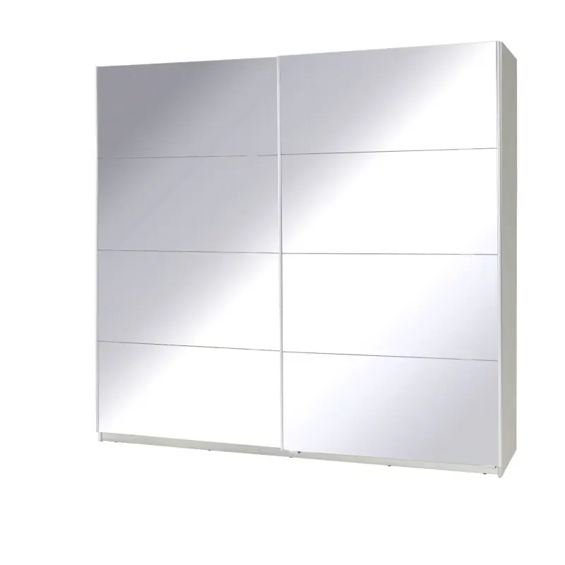 Zrcadlová šatní skříň 225 cm FOSSTON 1 - bílá Autentický