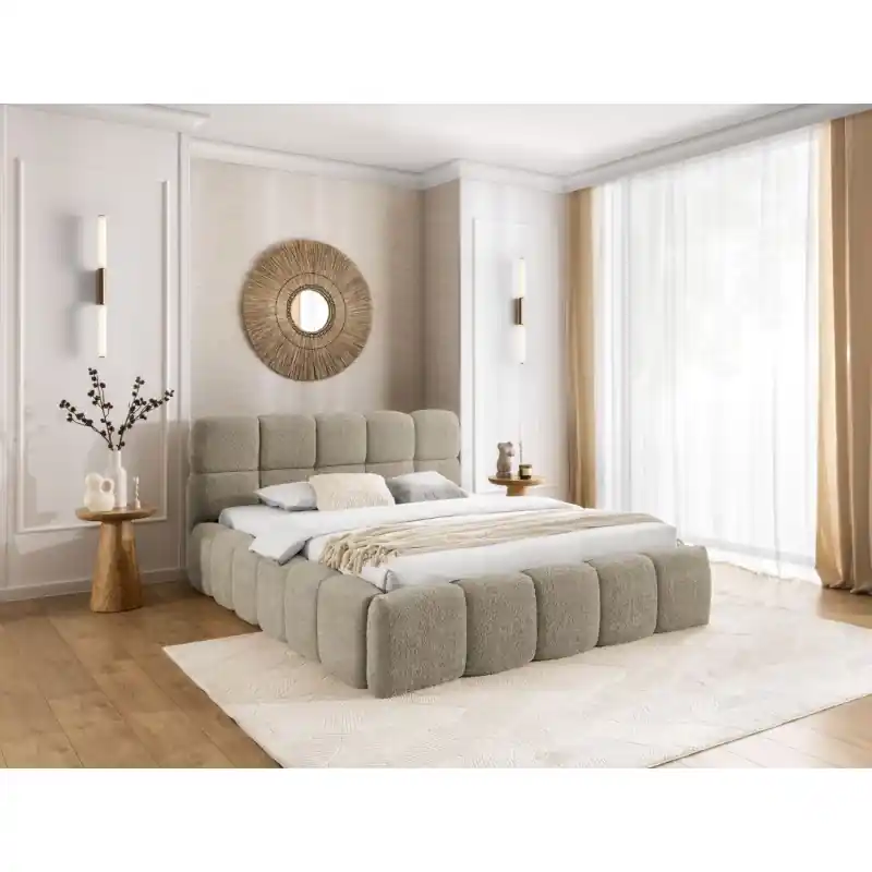 Manželská čalouněná postel 160x200 ZOUZETE - šedá Expresní Doručení