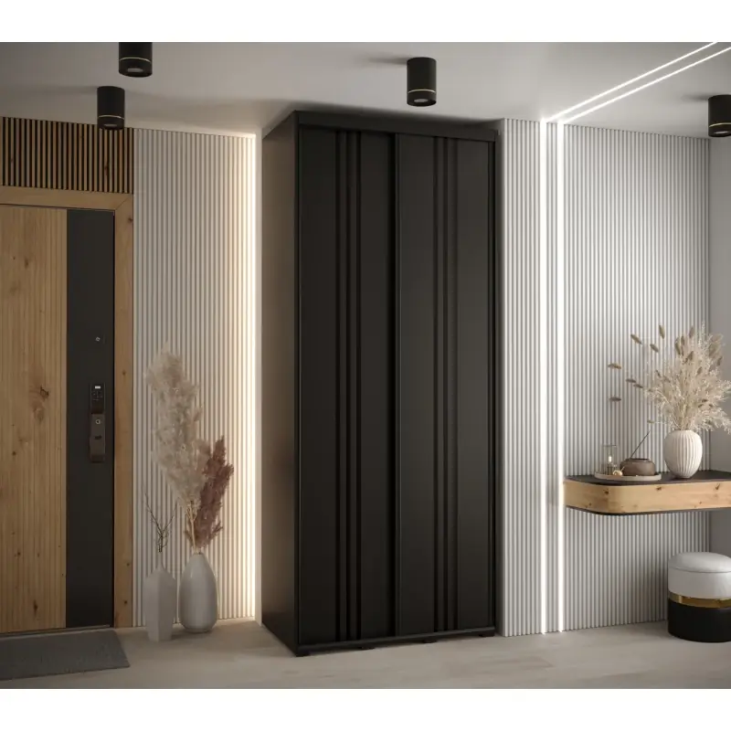 Nejprodávanější Šatní skříň ASIRI 6 - 100/60 cm, černá / černá