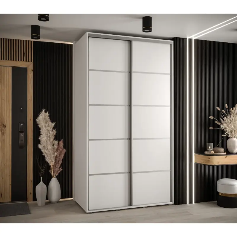 Must-Have Šatní skříň ASIRI 4 - 130/60 cm, bílá / stříbrná